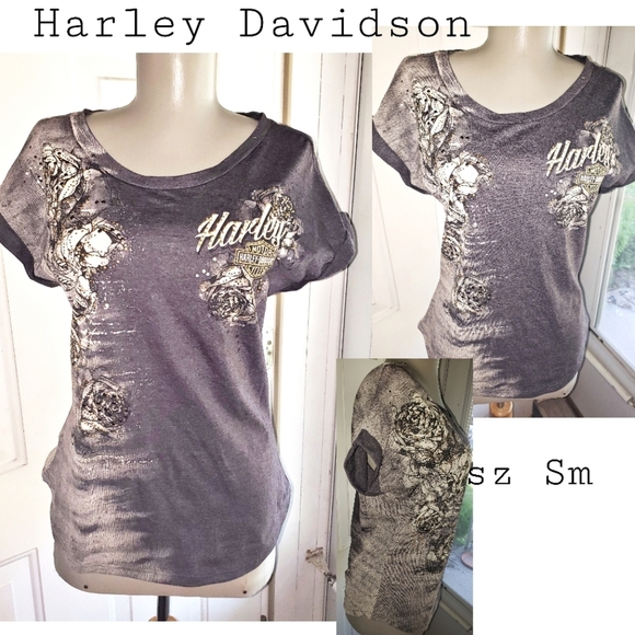 Harley-Davidson Tops - Harley Davidson gray graphic tee shirt. Sz sm